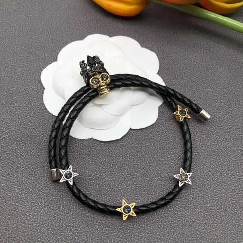 Alexander McQueen Skull Leather Adjustable Bracelet – Luxury Jewelry – product image 1
