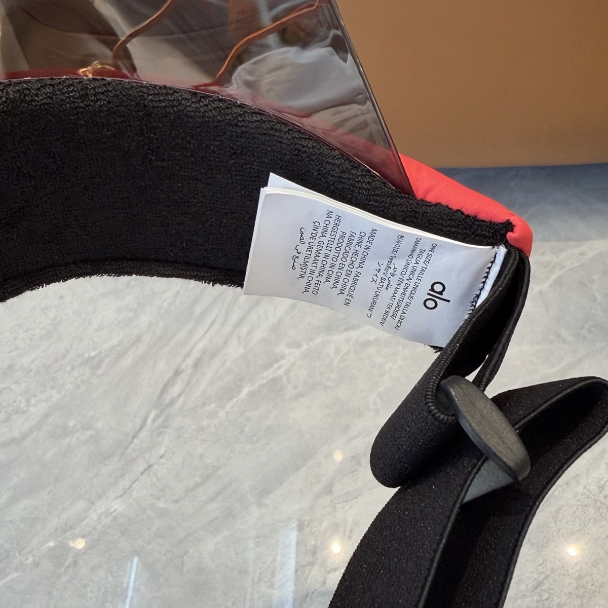 ALO performance visor coral detail