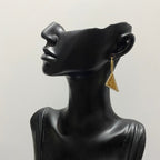 Gold Triangle Diamond Earrings