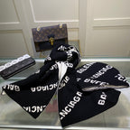 Balenciaga Wool-Cashmere Blend Knitted Letter Jacquard Scarf Hat Set for Women – product image 19