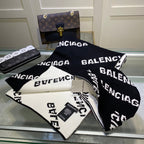 Balenciaga Wool-Cashmere Blend Knitted Letter Jacquard Scarf Hat Set for Women – product image 21