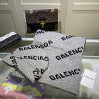 Balenciaga Wool-Cashmere Blend Knitted Letter Jacquard Scarf Hat Set for Women – product image 22