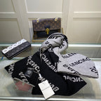 Balenciaga Wool-Cashmere Blend Knitted Letter Jacquard Scarf Hat Set for Women – product image 24