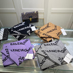 Balenciaga Wool-Cashmere Blend Knitted Letter Jacquard Scarf Hat Set for Women – product image 25