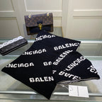 Balenciaga Wool-Cashmere Blend Knitted Letter Jacquard Scarf Hat Set for Women – product image 7