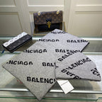 Balenciaga Wool-Cashmere Blend Knitted Letter Jacquard Scarf Hat Set for Women – product image 8