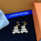 Full Diamond Bear Drop Earrings