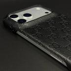Luxury Gucci iPhone 17 Pro Max Case | GG Monogram Leather White Brown