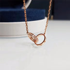 Bulgari Crystal Double Ring Necklace – Luxury Designer Jewelry – product image 5