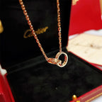 Bulgari Crystal Double Ring Necklace – Luxury Designer Jewelry – product image 7