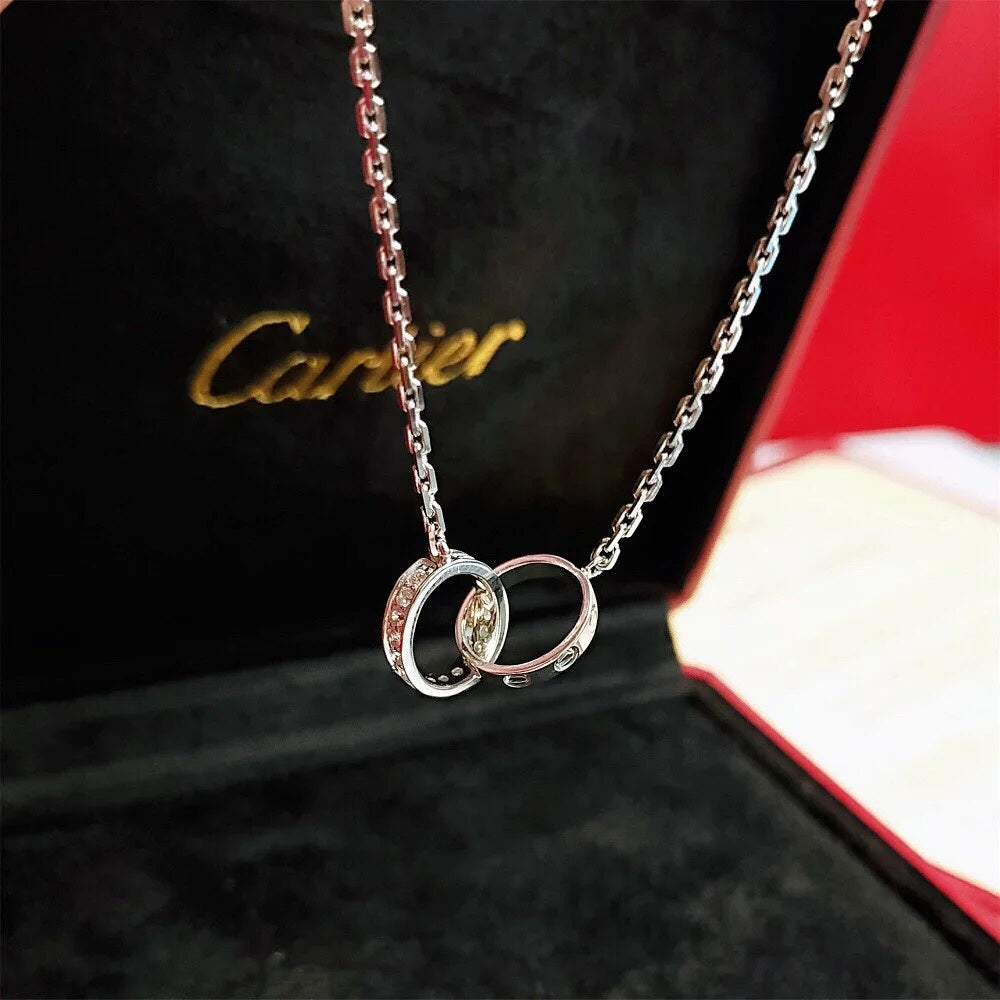 Bulgari Crystal Double Ring Necklace – Luxury Designer Jewelry – product image 8