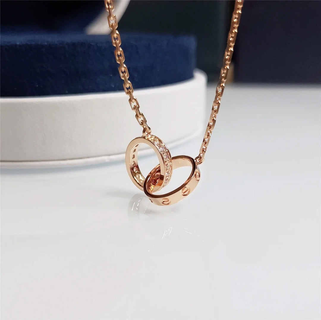 Bulgari Crystal Double Ring Necklace – Luxury Designer Jewelry – product image 10