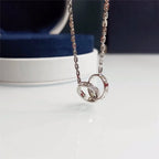 Bulgari Crystal Double Ring Necklace – Luxury Designer Jewelry – product image 11