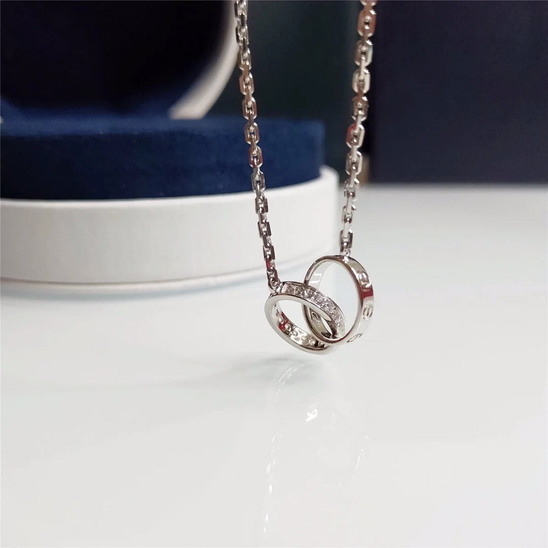 Bulgari Crystal Double Ring Necklace – Luxury Designer Jewelry – product image 11