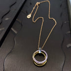Bulgari Three-Ring Tricolor Pink Crystal Necklace – Luxury Designer Jewelry – product image 1