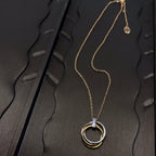 Bulgari Three-Ring Tricolor Pink Crystal Necklace – Luxury Designer Jewelry – product image 4