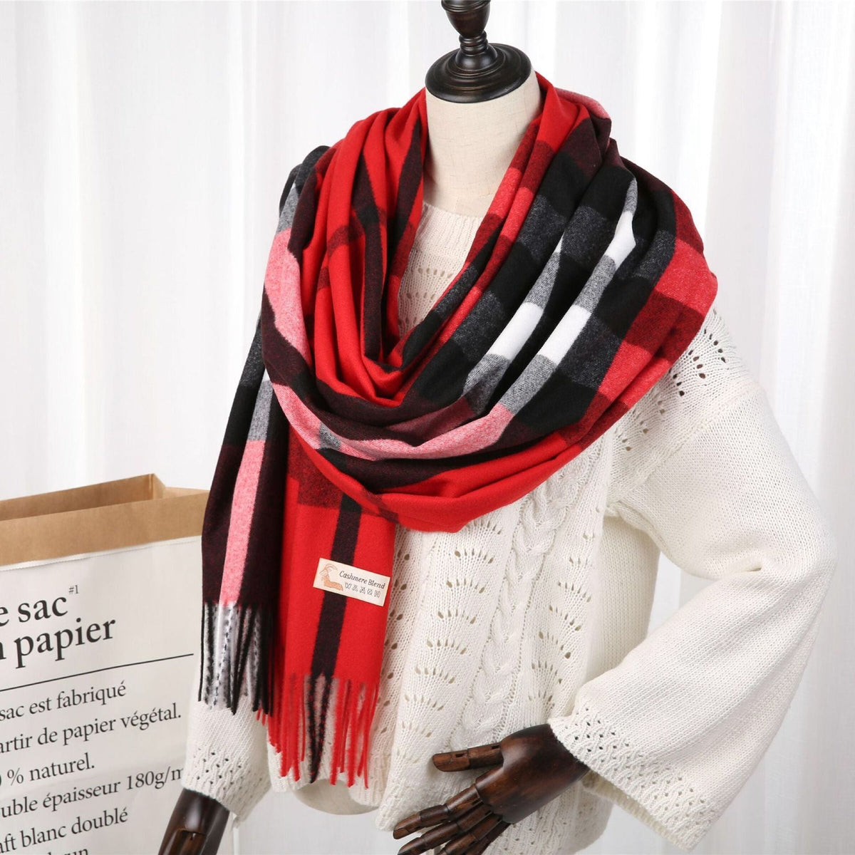 Burberry 2022 New Checked Cashmere Tassel Scarf for Women – product image 12