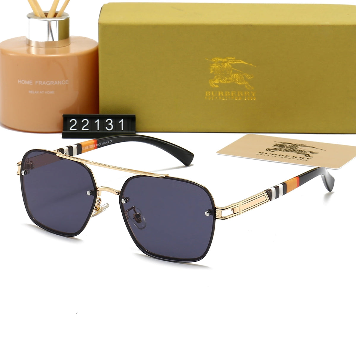 Burberry Aviator B Square Navigator Polarized Sunglasses for Unisex – product image 1