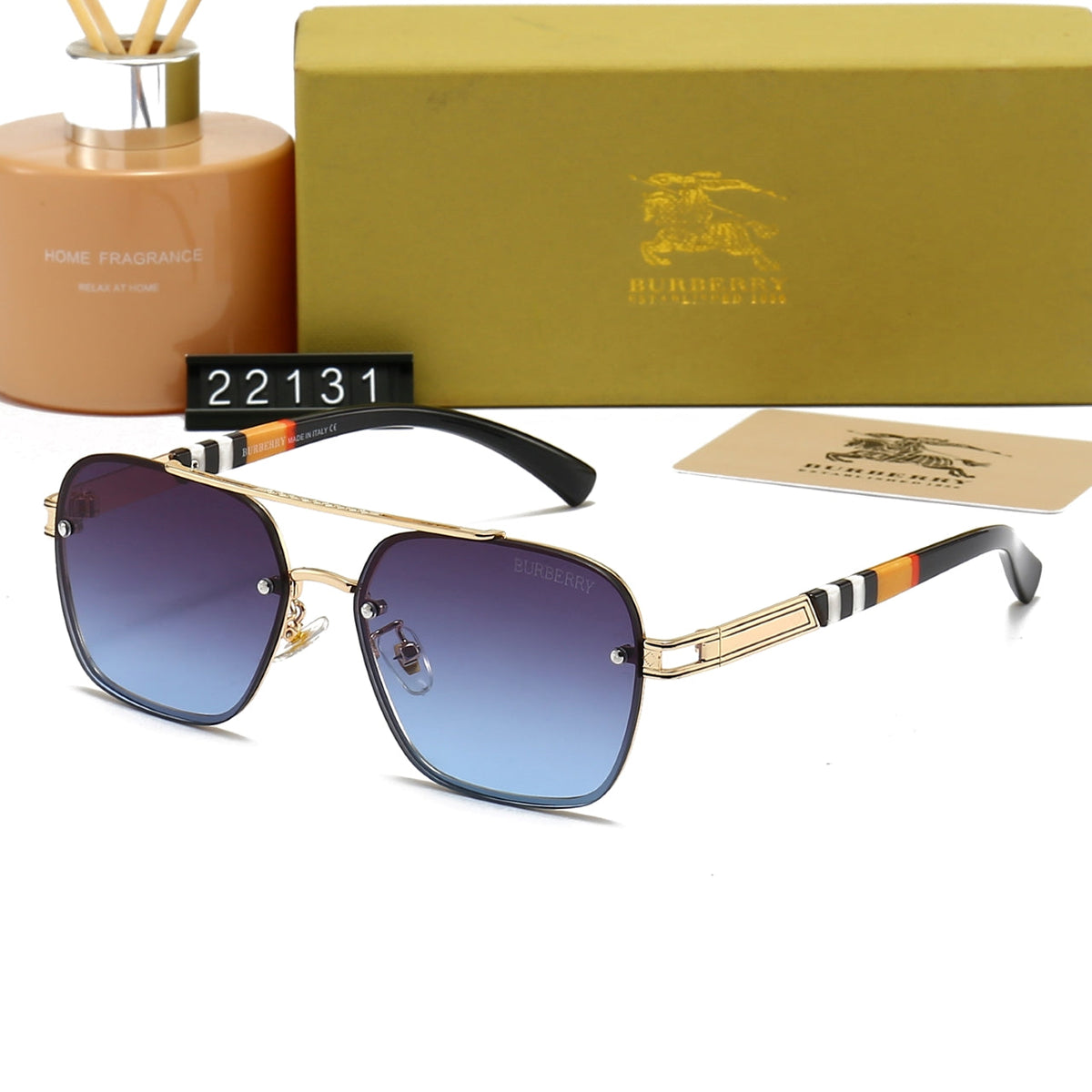 Burberry Aviator B Square Navigator Polarized Sunglasses for Unisex – product image 5