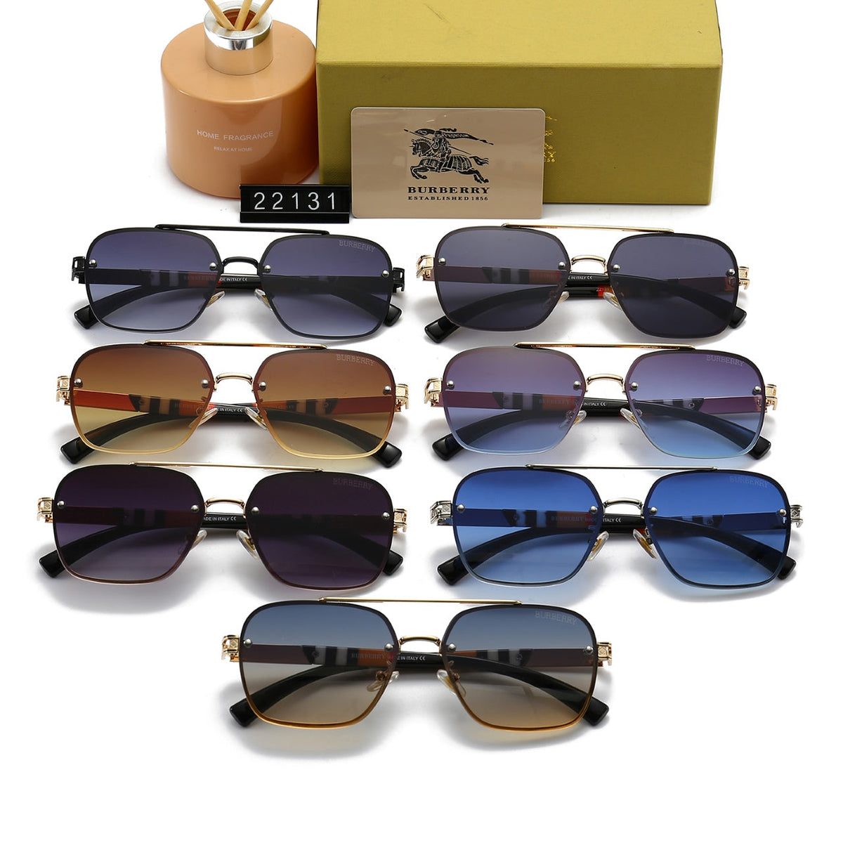 Burberry Aviator B Square Navigator Polarized Sunglasses for Unisex – product image 14