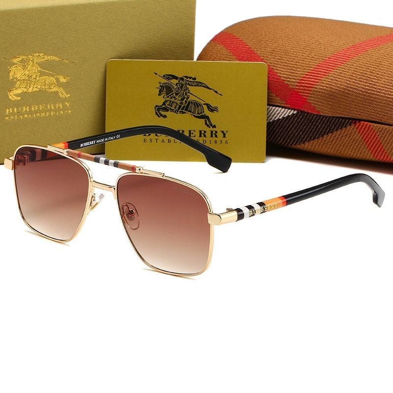Burberry Aviator Check Double Bridge Square Polarized Sunglasses for Unisex – product image 7