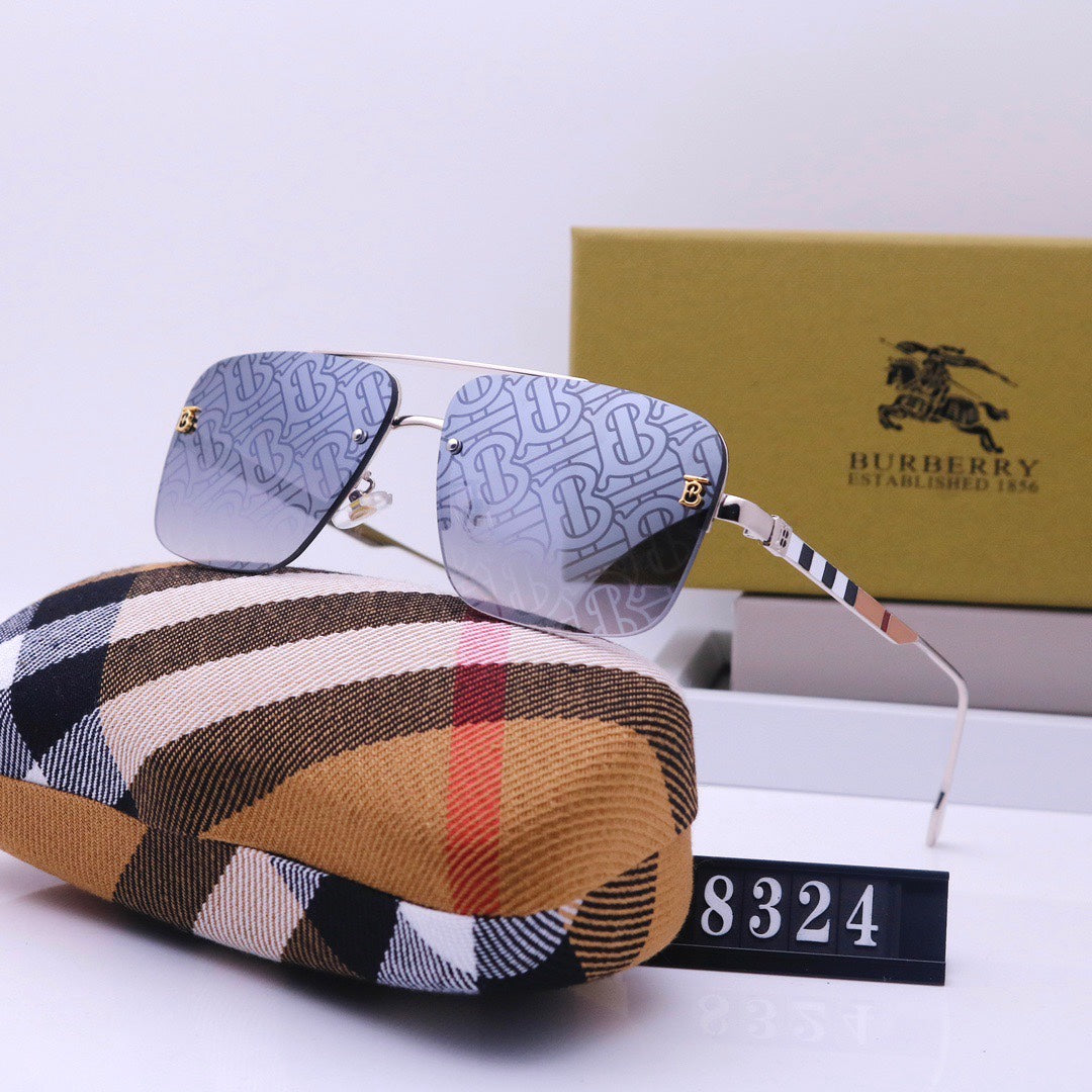 Burberry Check Rimless Square Polarized Sunglasses for Unisex – product image 1