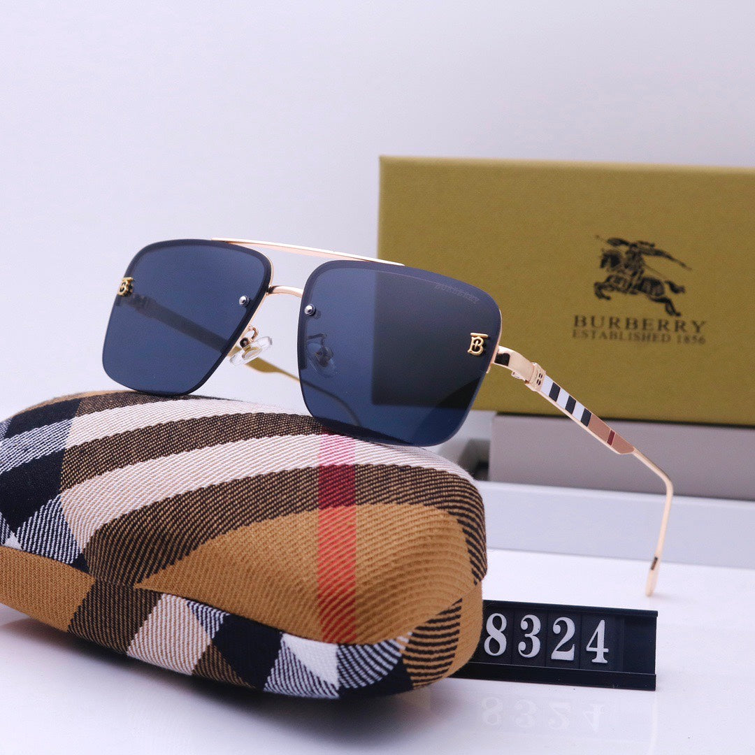 Burberry Check Rimless Square Polarized Sunglasses for Unisex – product image 3