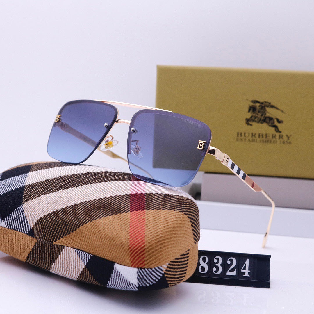 Burberry Check Rimless Square Polarized Sunglasses for Unisex – product image 5
