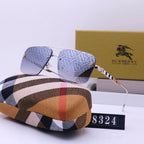 Burberry Check Rimless Square Polarized Sunglasses for Unisex – product image 6