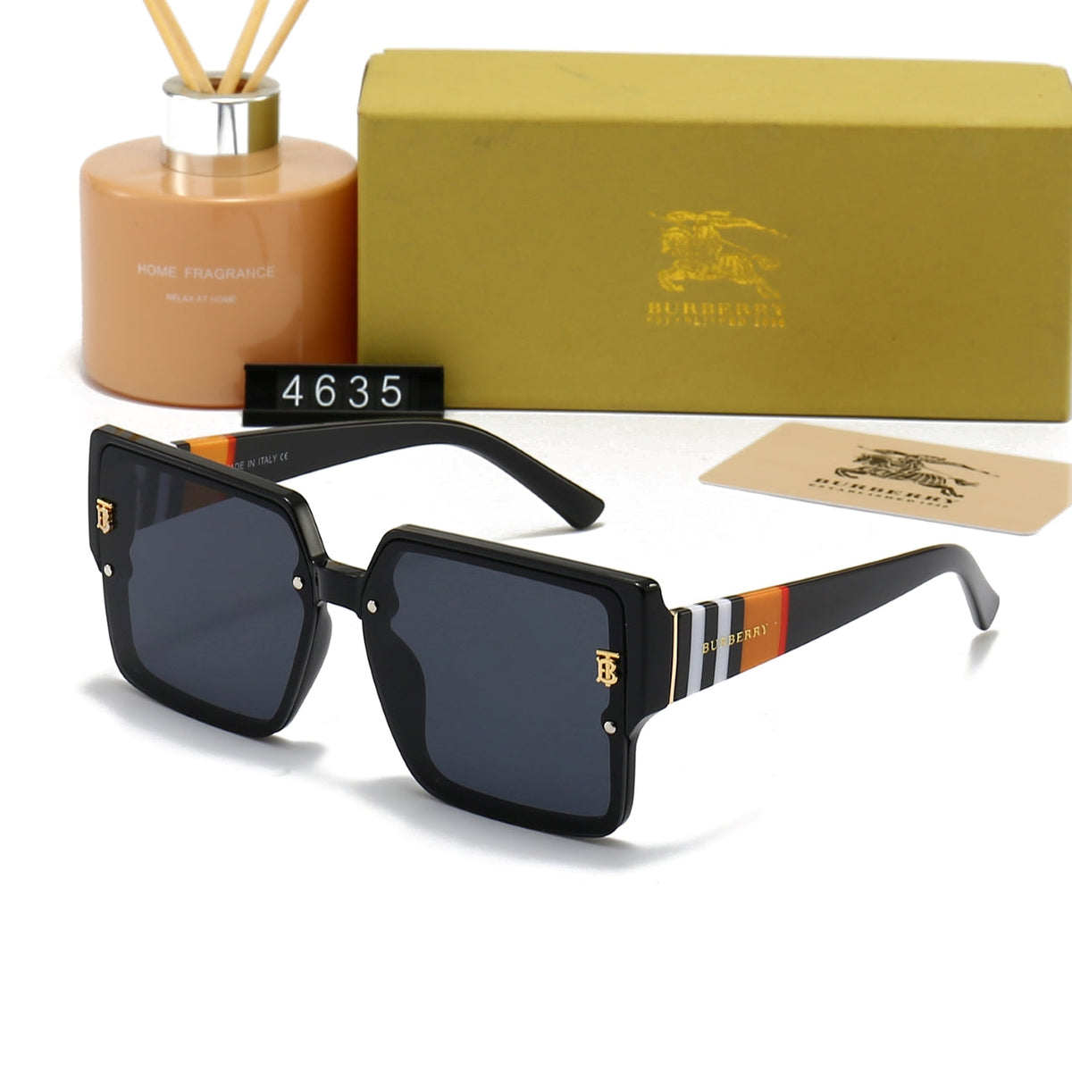 Burberry Check Temple Square Polarized Sunglasses for Unisex – product image 1