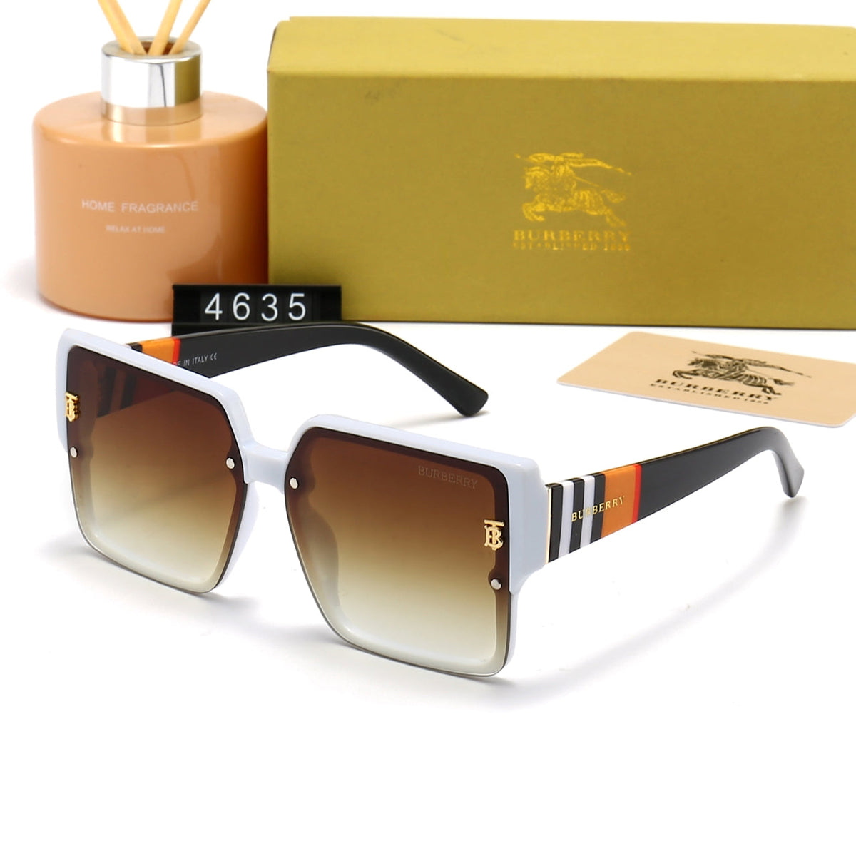 Burberry Check Temple Square Polarized Sunglasses for Unisex – product image 7