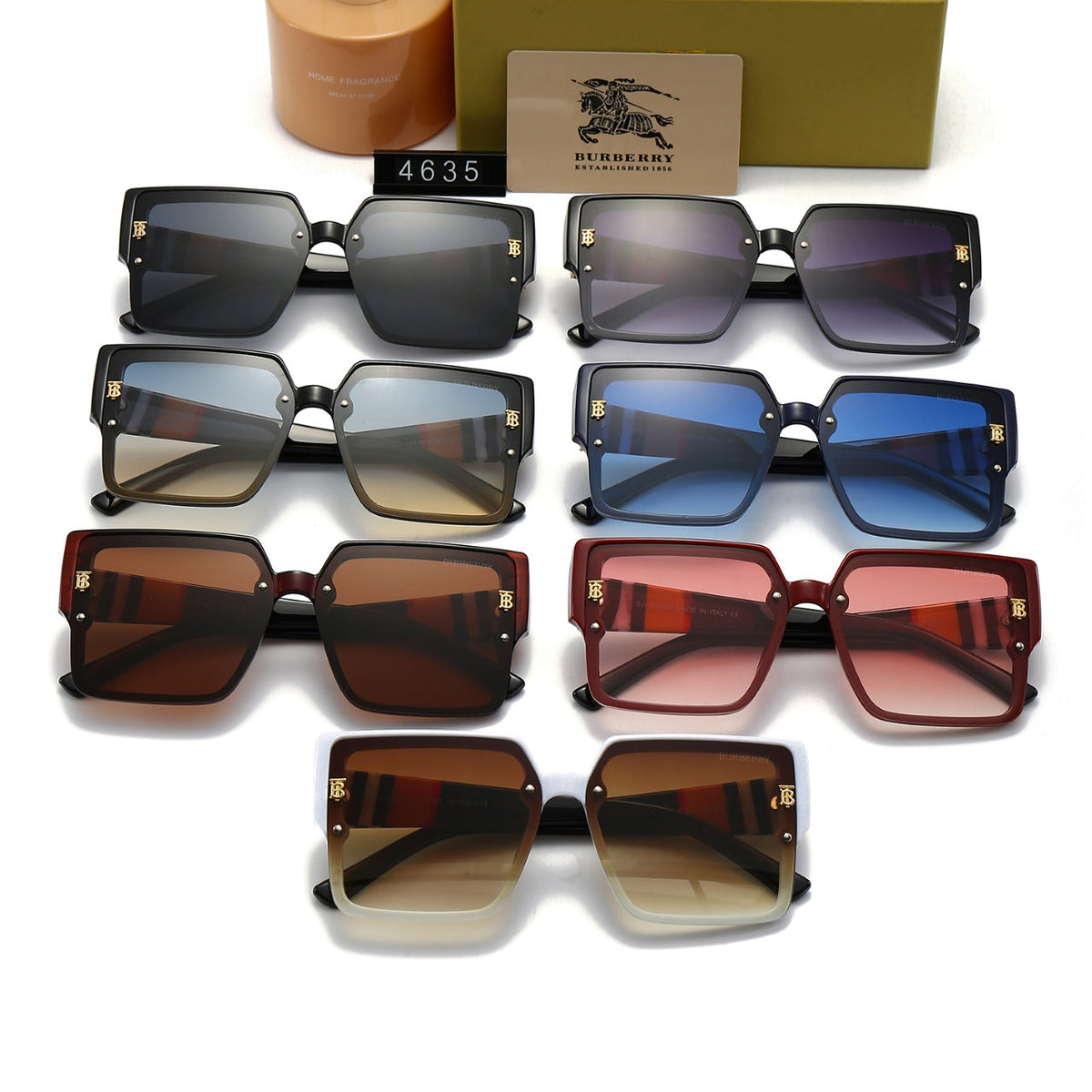 Burberry Check Temple Square Polarized Sunglasses for Unisex – product image 16