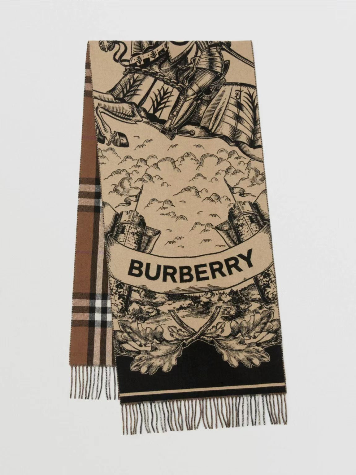 Burberry Classic Check Double-Sided Jacquard Cashmere Scarf for Women – product image 1