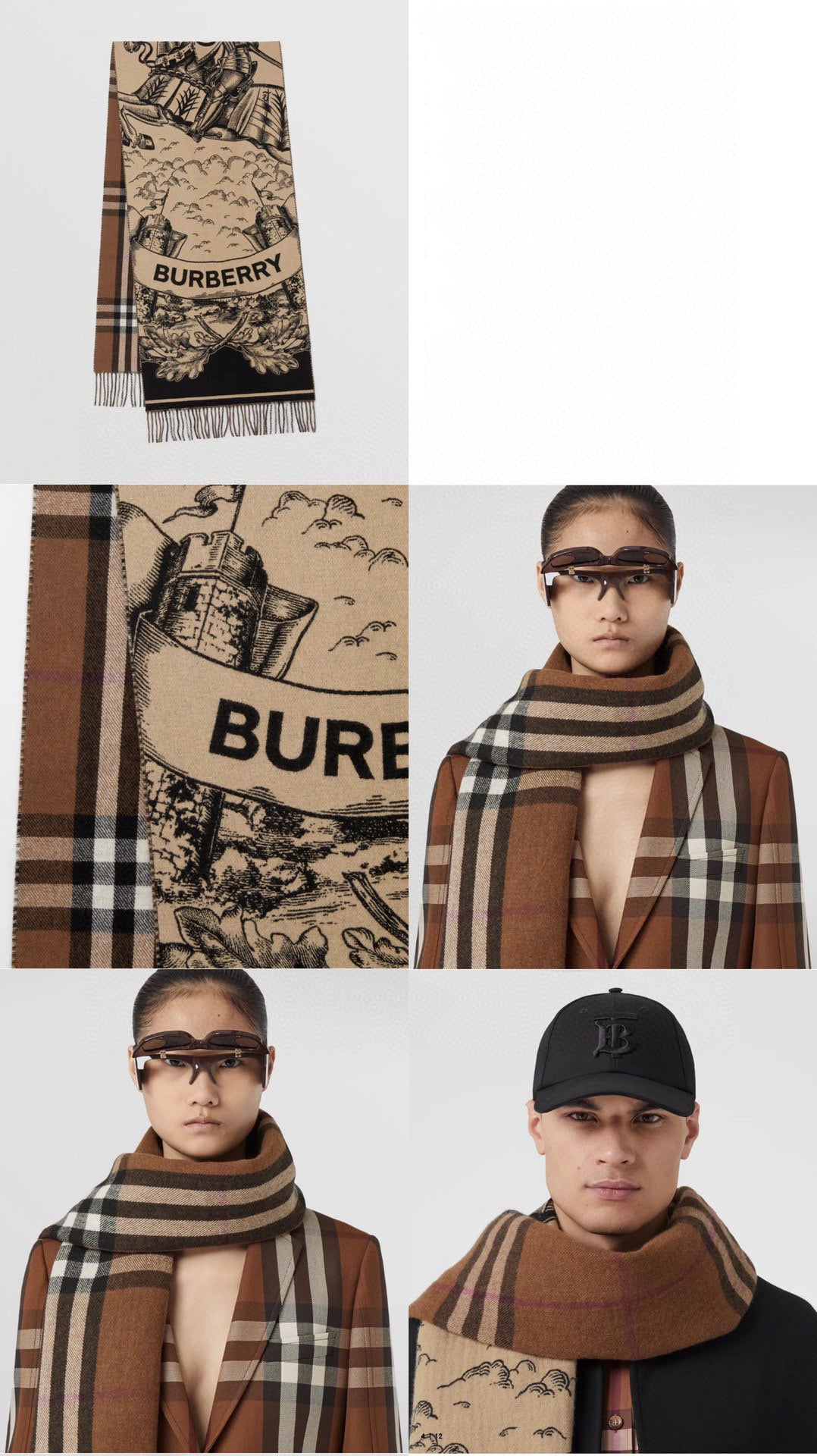 Burberry Classic Check Double-Sided Jacquard Cashmere Scarf for Women – product image 4