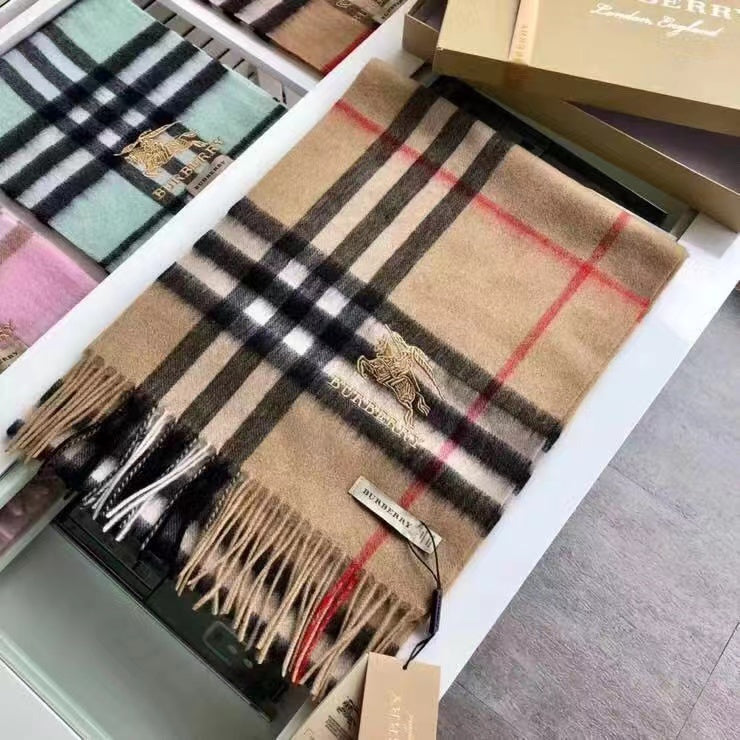 Burberry Classic Check Fringed Cashmere Scarf for Women – product image 35