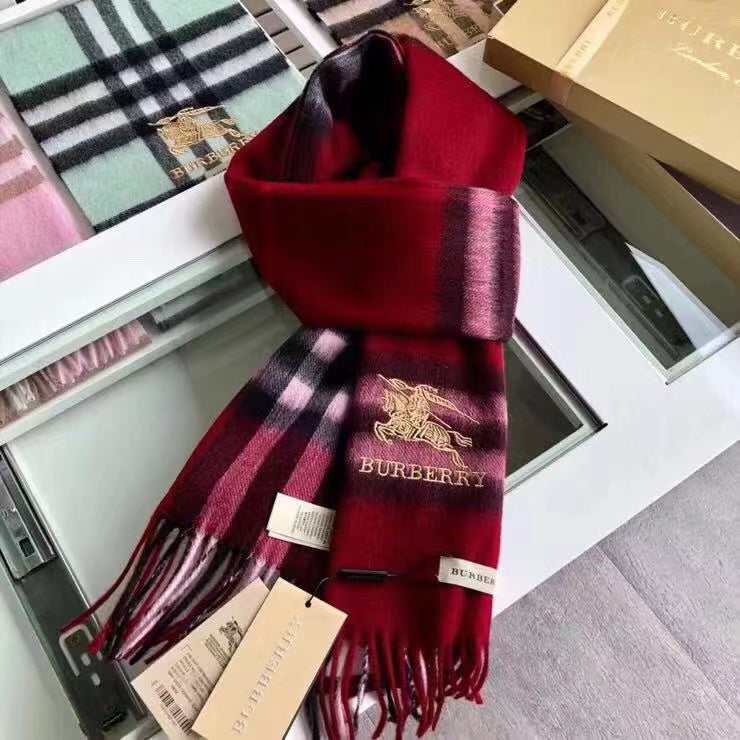 Burberry Classic Check Fringed Cashmere Scarf for Women – product image 39