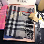 Burberry Classic Check Fringed Cashmere Scarf for Women – product image 65