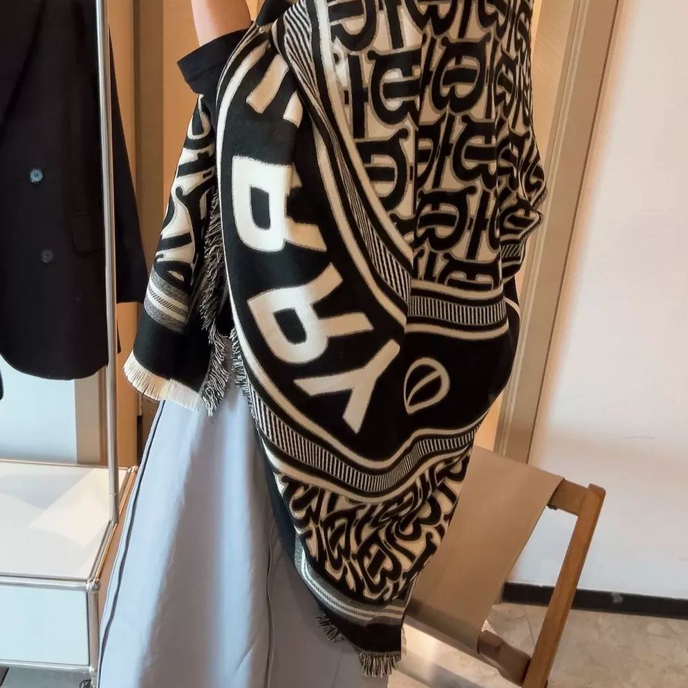 Burberry Classic Monogram Letter Cashmere Square Scarf for Women – product image 15