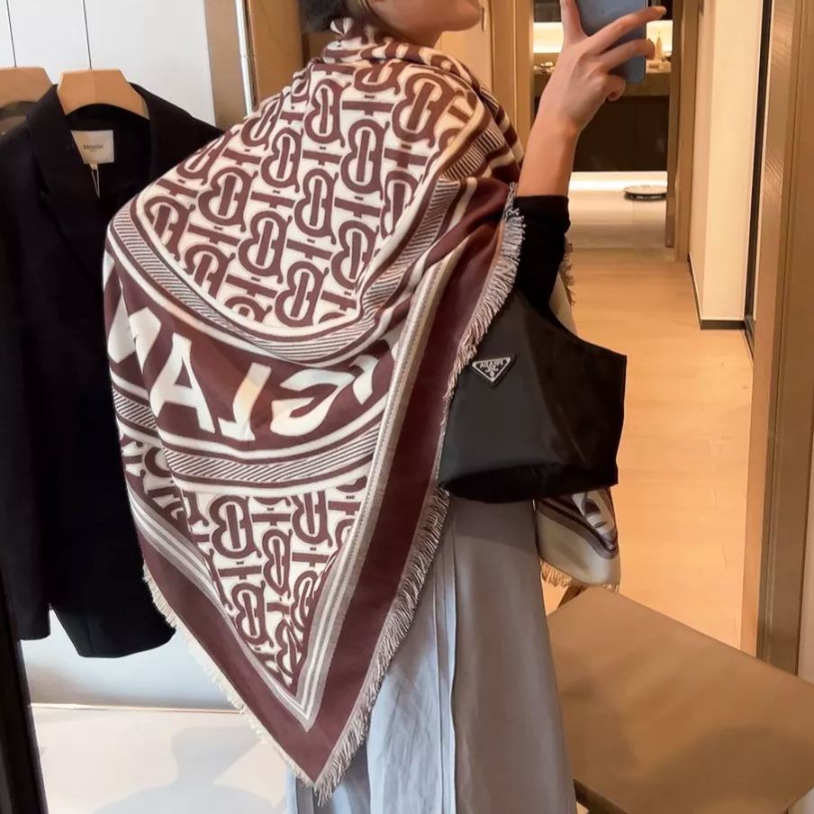 Burberry Classic Monogram Letter Cashmere Square Scarf for Women – product image 18