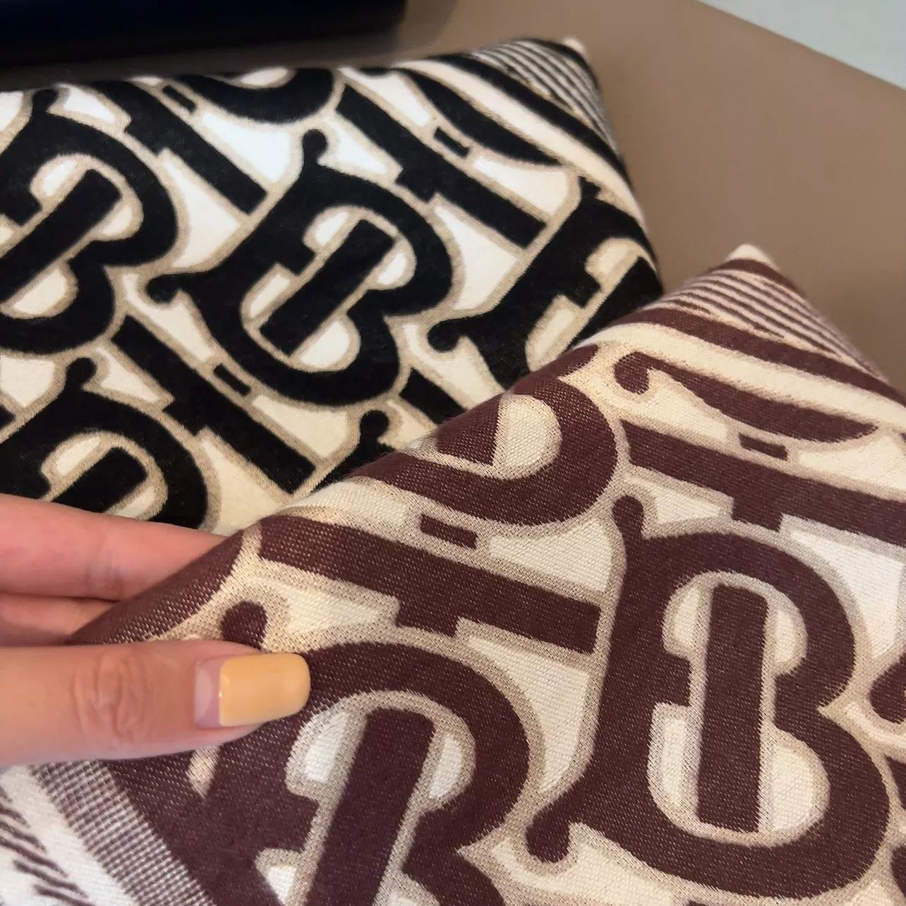 Burberry Classic Monogram Letter Cashmere Square Scarf for Women – product image 23