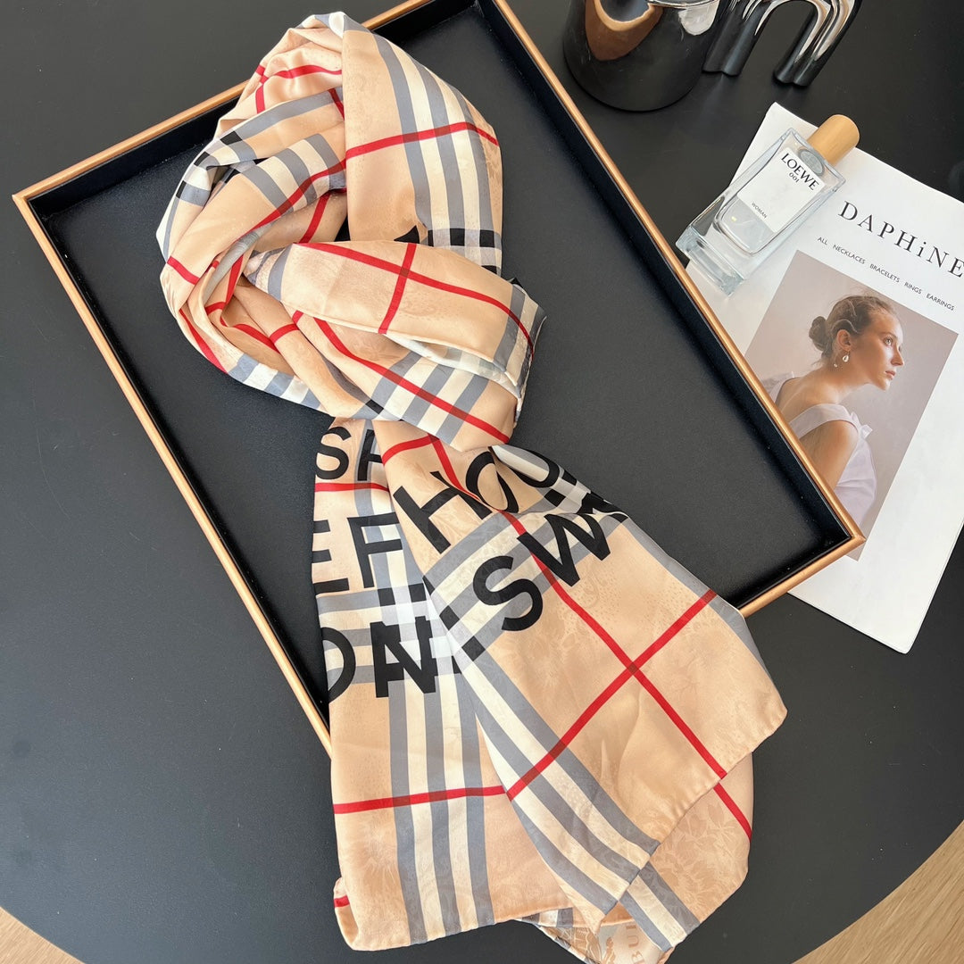 Burberry Four Color Classic Plaid Silk Scarf for Women – product image 10