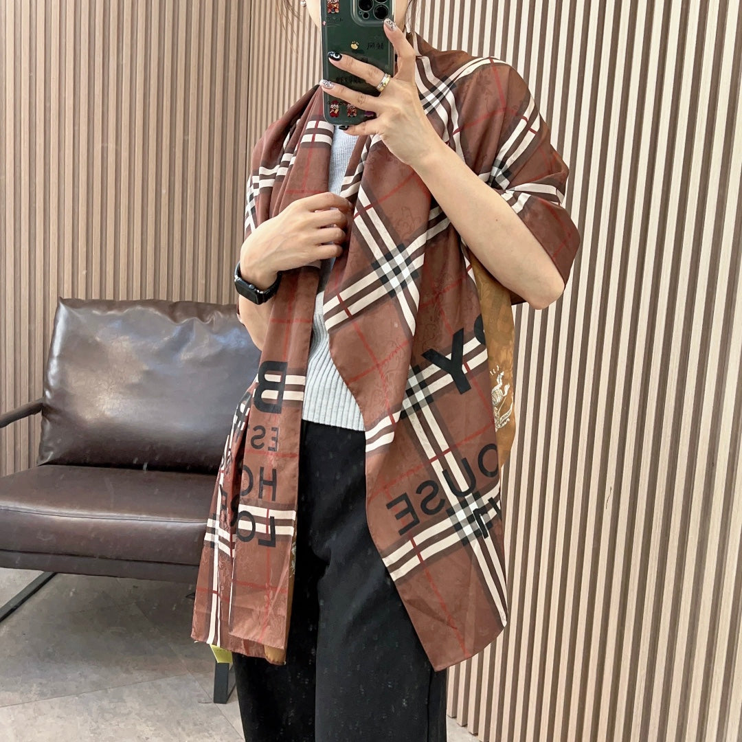 Burberry Four Color Classic Plaid Silk Scarf for Women – product image 14