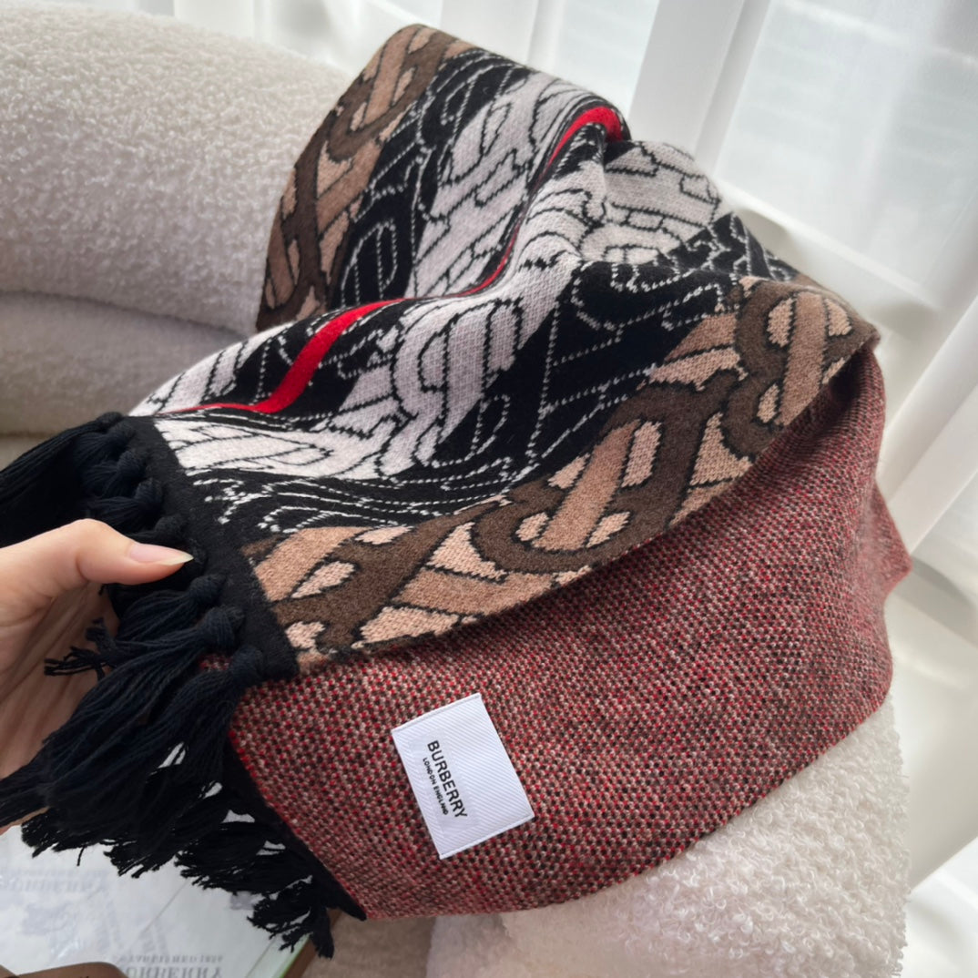 Burberry Monogram-jacquard Cashmere Scarf for Women – product image 10