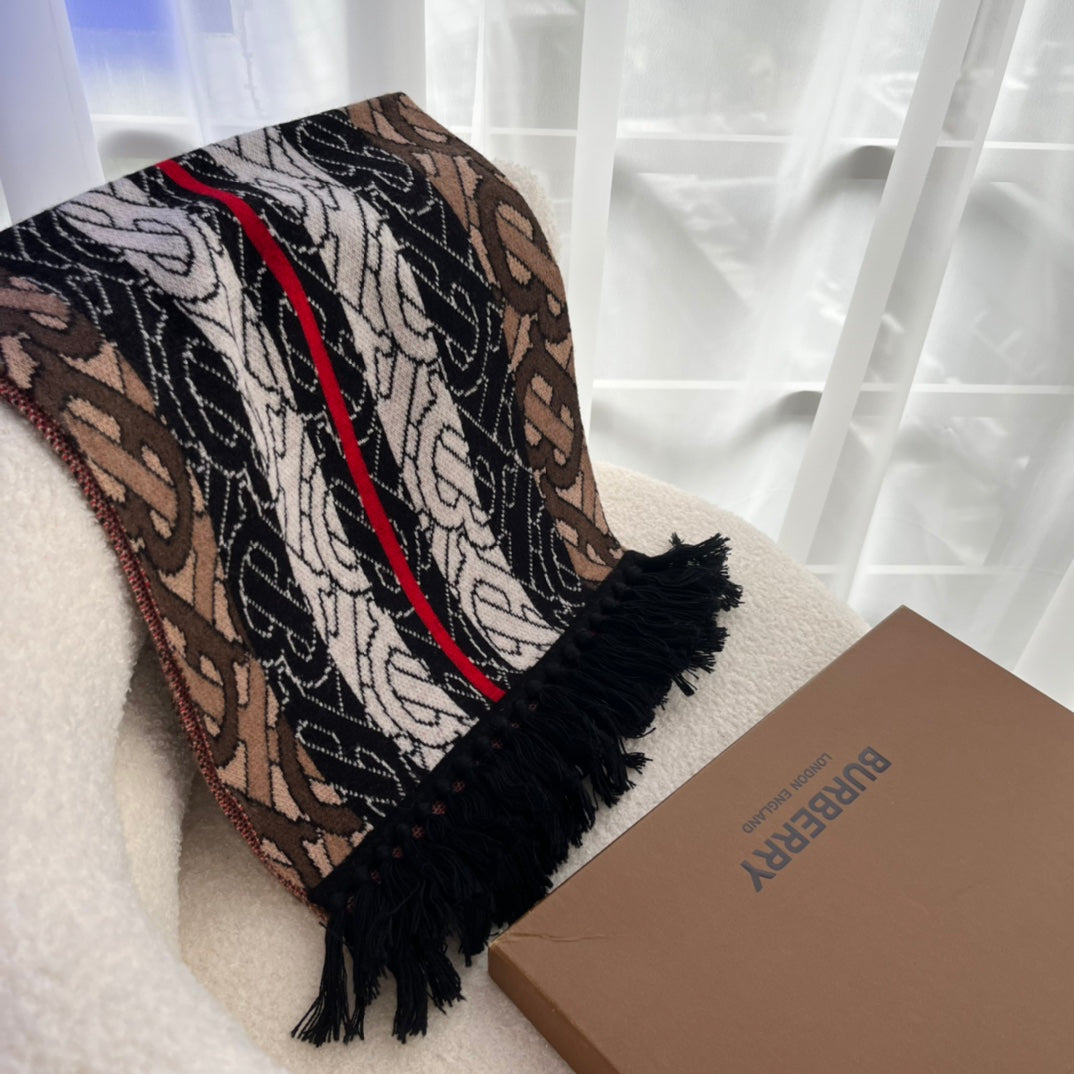 Burberry Monogram-jacquard Cashmere Scarf for Women – product image 3