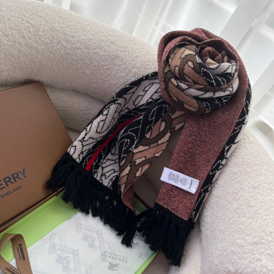 Burberry Monogram-jacquard Cashmere Scarf for Women – product image 5