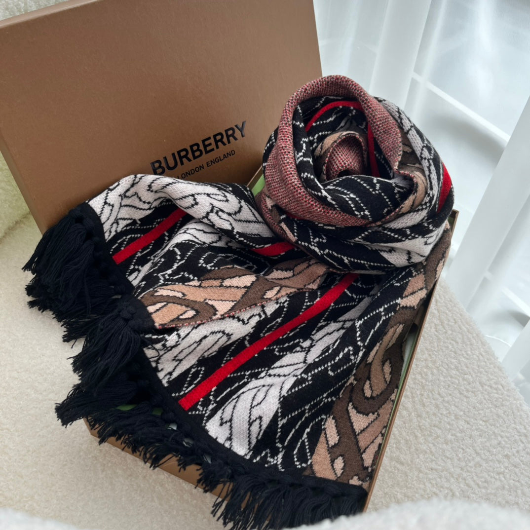 Burberry Monogram-jacquard Cashmere Scarf for Women – product image 8