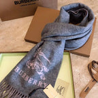 Burberry Solid Monogram Fringed Wool Scarf for Women – product image 10