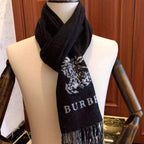 Burberry Solid Monogram Fringed Wool Scarf for Women – product image 16