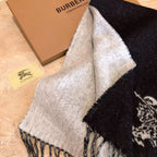Burberry Solid Monogram Fringed Wool Scarf for Women – product image 18