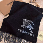 Burberry Solid Monogram Fringed Wool Scarf for Women – product image 5